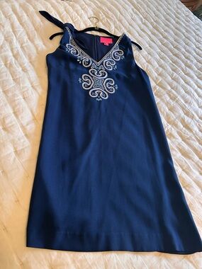 Lilly Pulitzer Navy Blue Embellished Mini Dress